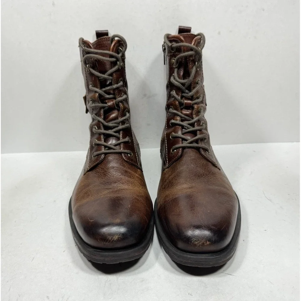Aston Grey RockCastle Men's Size‎ 13 Distressed Brown Boots Side Zipper